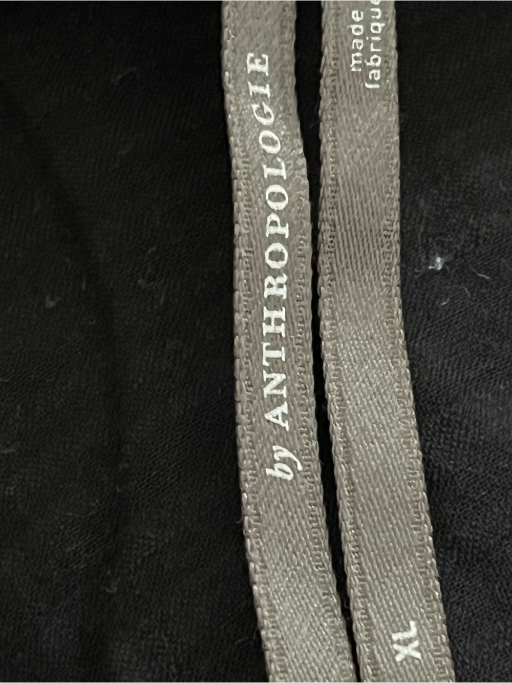 Anthropologie Black Dress with White Scallop Stripes - Picture 5 of 5